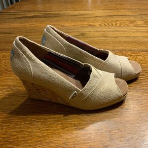 Toms Cork Wedge Heels